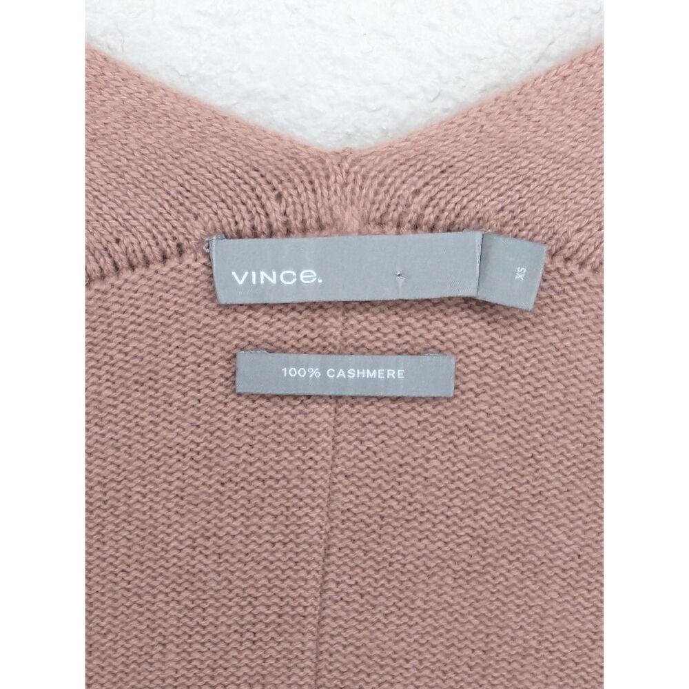EUC Vince 100% Cashmere Open Front Cardigan Sz XS Pink Relaxed Soft Oversized - Picture 3 of 8